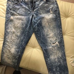 Torrid, retro, acid washed, straight leg jeans